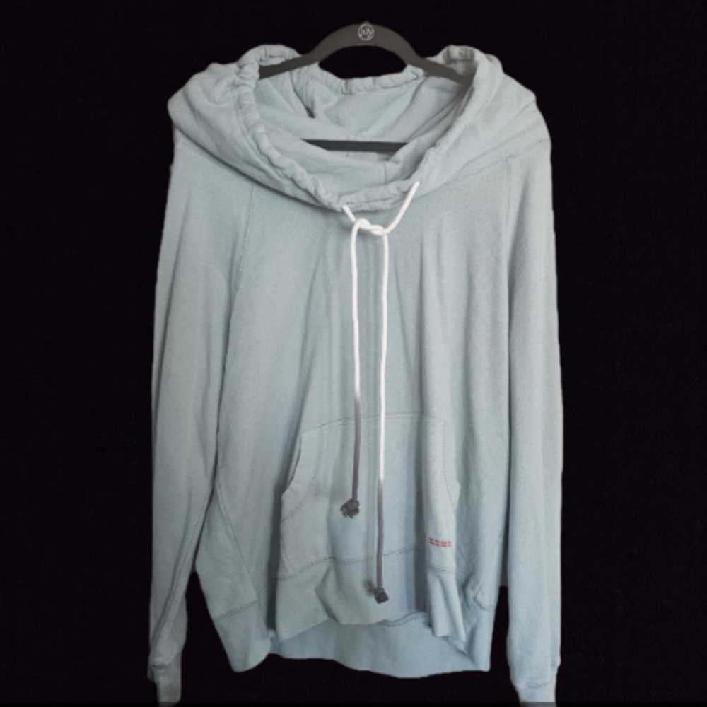 Peace Love World Soft Blue Hoodie